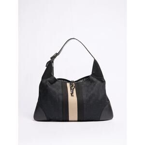 Gucci Black Monogram Jackie Shoulder Bag